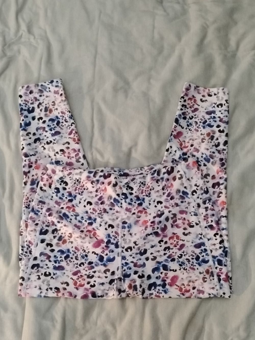 DSG Multicolor Leopard-Print Leggings — Pink Blue Purple Accents
